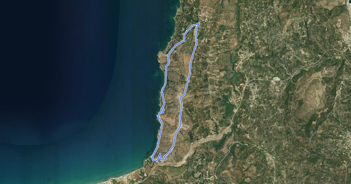 Маршрут The Coastal Trail PLA 14 на спутниковом снимке