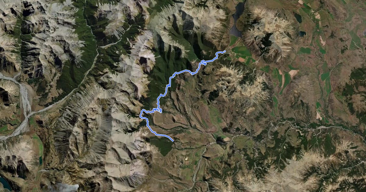 Маршрут The Craigieburn Trail на спутниковом снимке