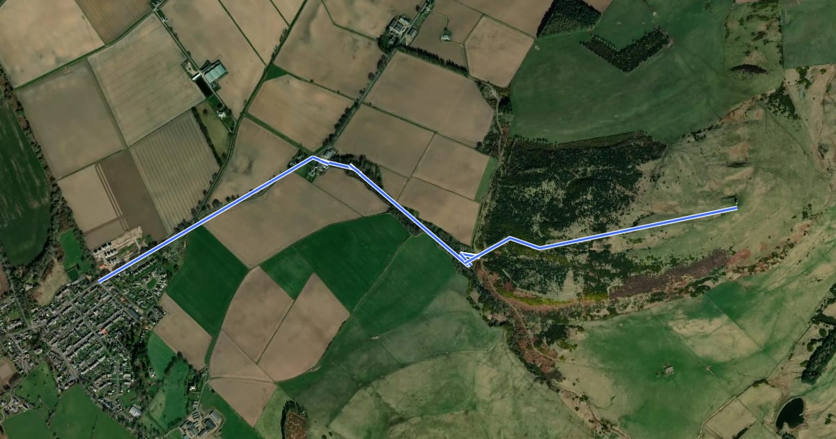 Маршрут The Den and Kinpurney Tower Walk на спутниковом снимке