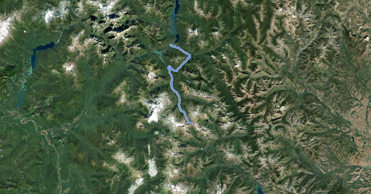 Маршрут The Great North Cascades Traverse на спутниковом снимке