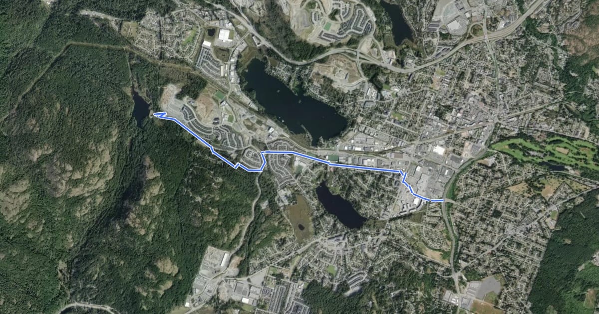 Маршрут The Great Trail - City of Langford на спутниковом снимке