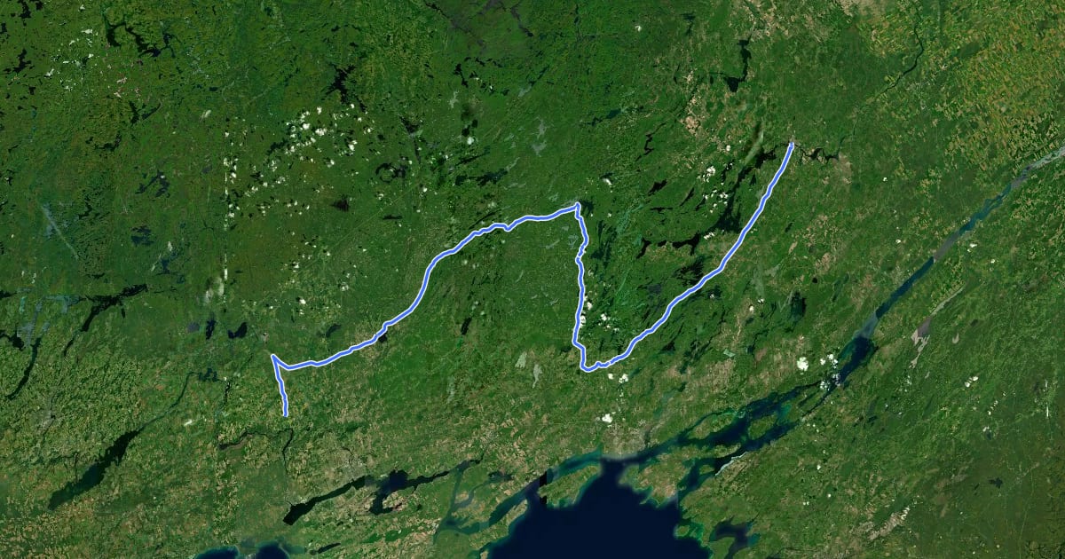 Маршрут The Great Trail (Eastern Ontario) на спутниковом снимке