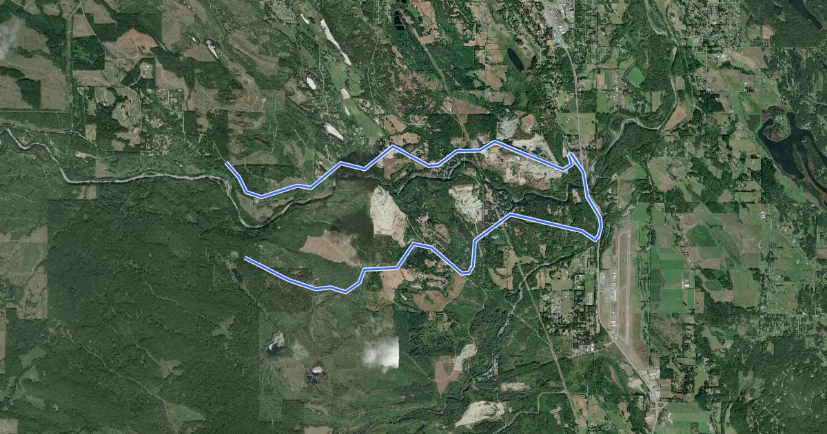 Маршрут The Great Trail - Nanaimo River Interim Bypass Connector на спутниковом снимке