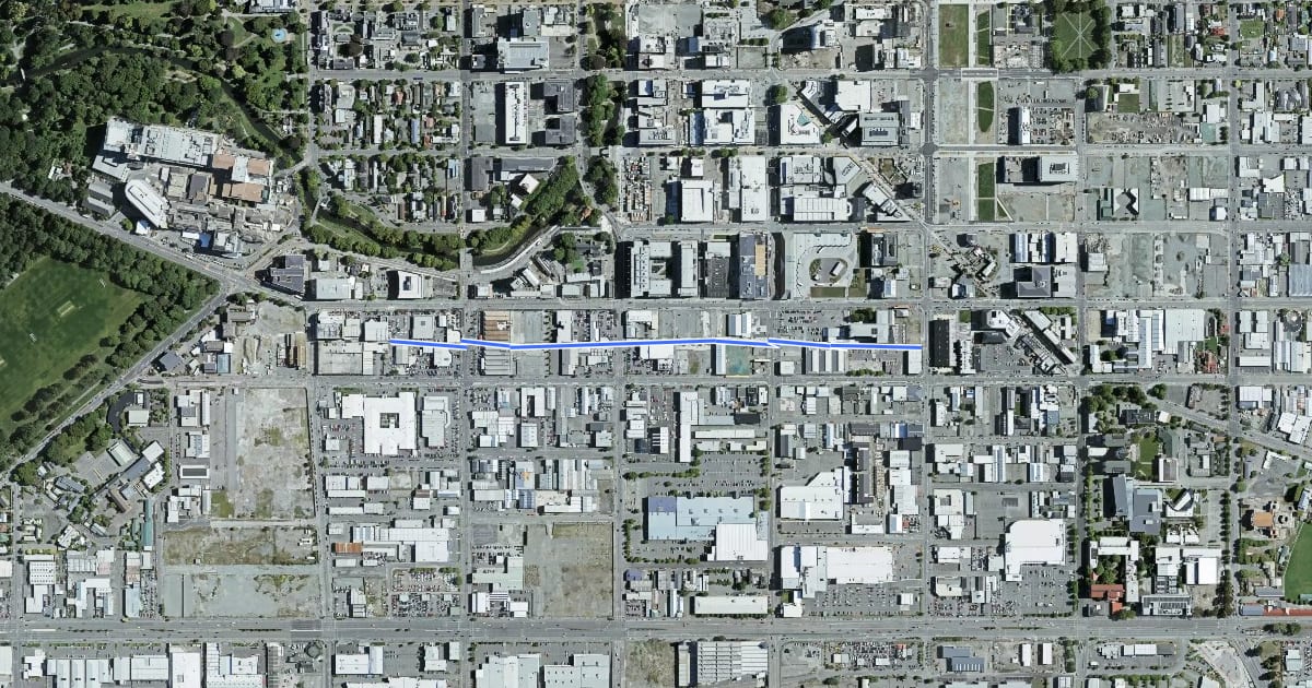 Маршрут The Greenway на спутниковом снимке