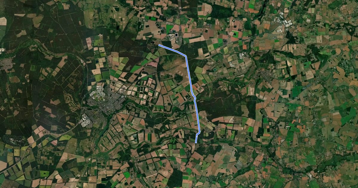 Маршрут The Heathland Trail на спутниковом снимке