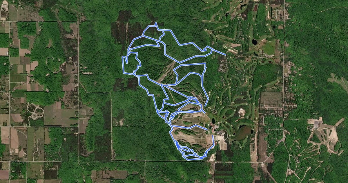 Маршрут The Highlands Bike Park на спутниковом снимке