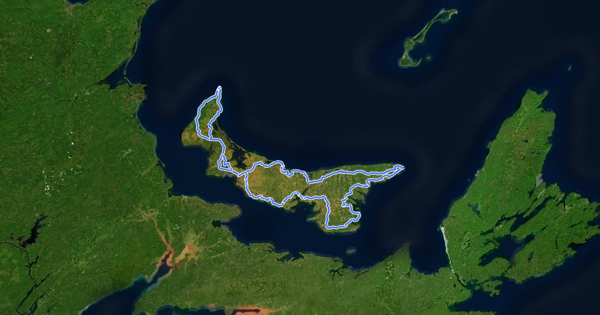 Маршрут The Island Walk на спутниковом снимке