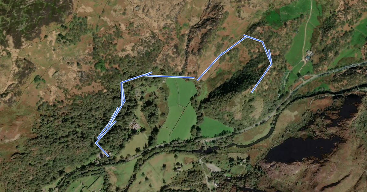 Маршрут The Legendary Trail of Dinas Emrys, Craflwyn на спутниковом снимке
