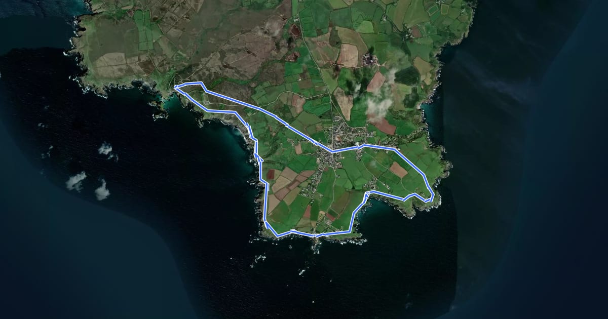 Маршрут The Lizard coastal walk, Lizard Point на спутниковом снимке