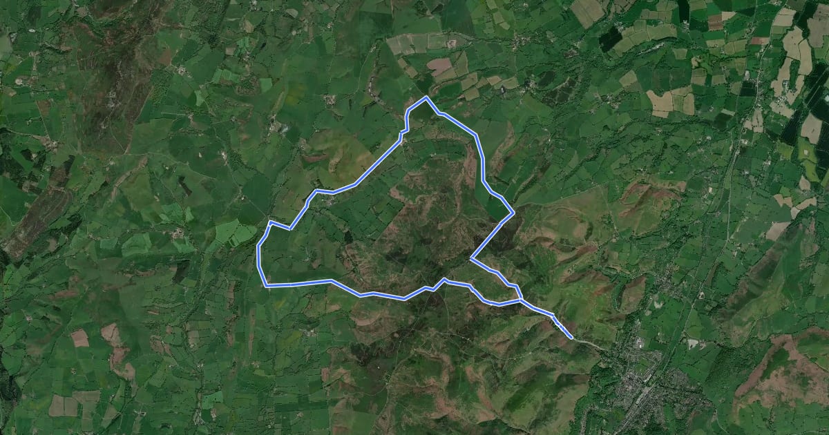 Маршрут The Long Mynd and Ratlinghope Walk, Carding Mill Valley на спутниковом снимке