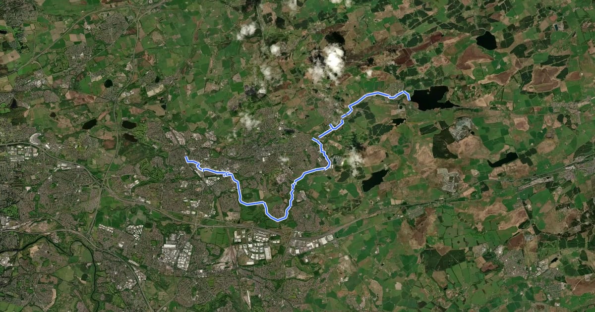 Маршрут The North Calder Heritage Trail на спутниковом снимке