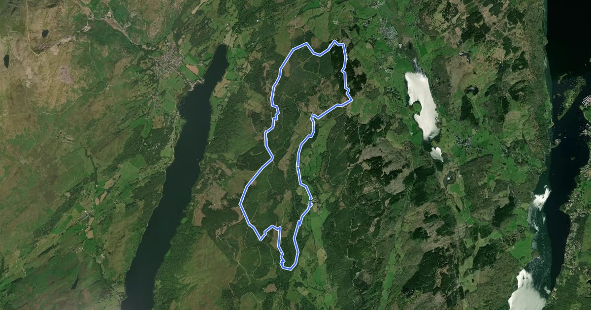 Маршрут The North Face Trail на спутниковом снимке