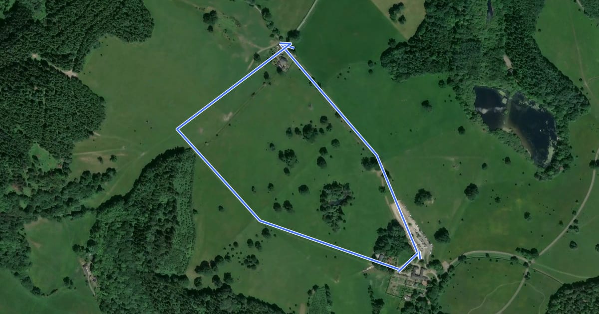 Маршрут The Old Golf walk at Chirk Castle на спутниковом снимке