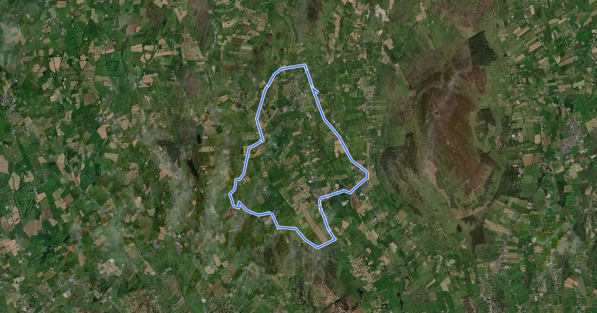 Маршрут The Poets' Trail - Ballykeel Loop на спутниковом снимке