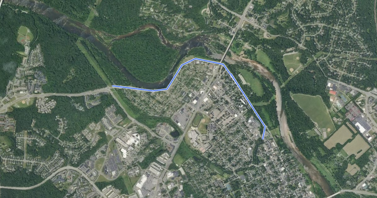 Маршрут The Rappahannock River Heritage Trail на спутниковом снимке