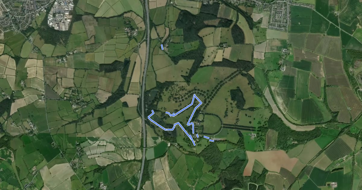 Маршрут The Sculpture Trail, Hardwick на спутниковом снимке