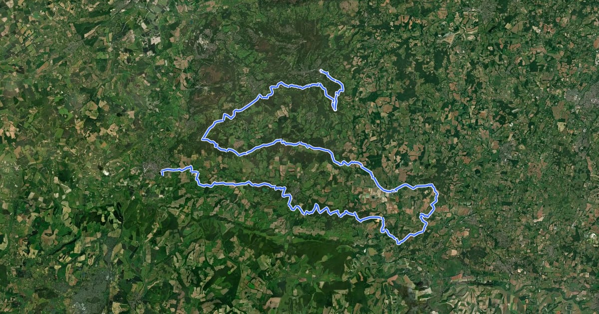 Маршрут The Serpent Trail на спутниковом снимке