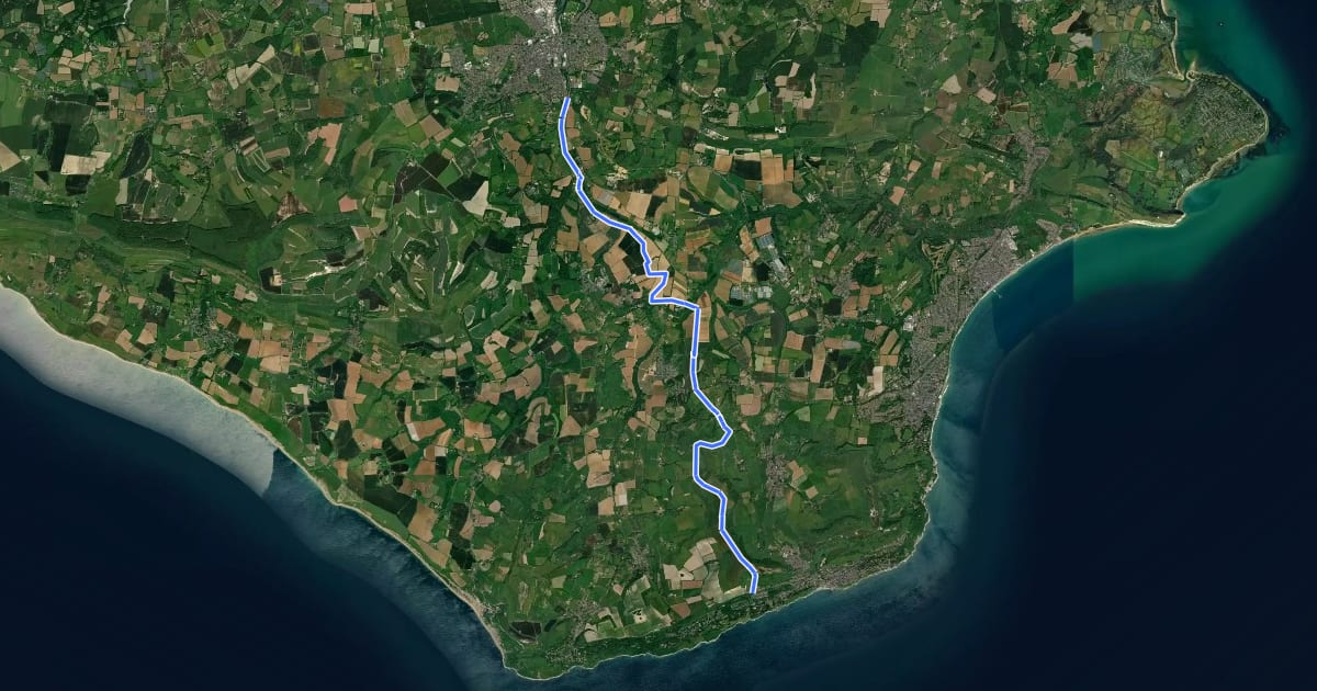 Маршрут The Stenbury Trail на спутниковом снимке