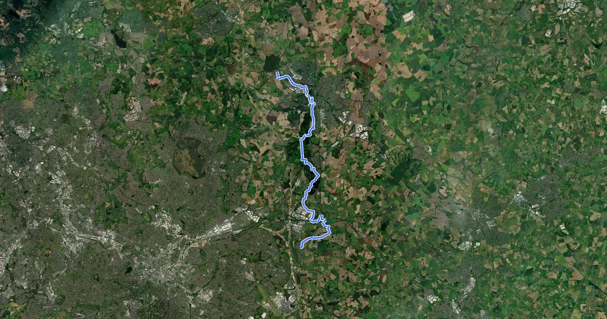 Маршрут The Tame Way - River Route на спутниковом снимке