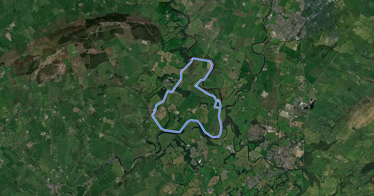Маршрут The Tolkien Trail на спутниковом снимке