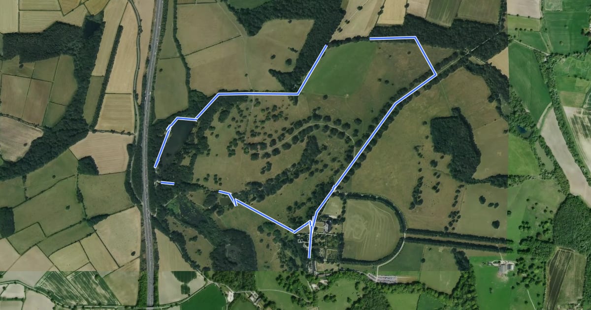 Маршрут The Welly Walk, Hardwick на спутниковом снимке