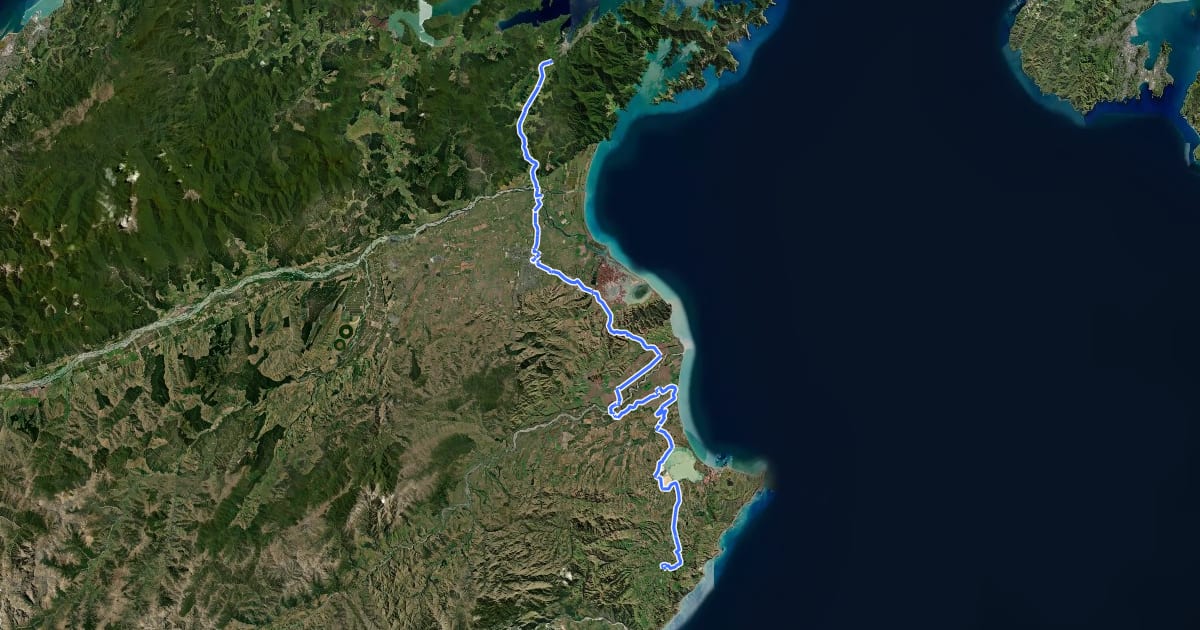 Маршрут The Whale Trail на спутниковом снимке