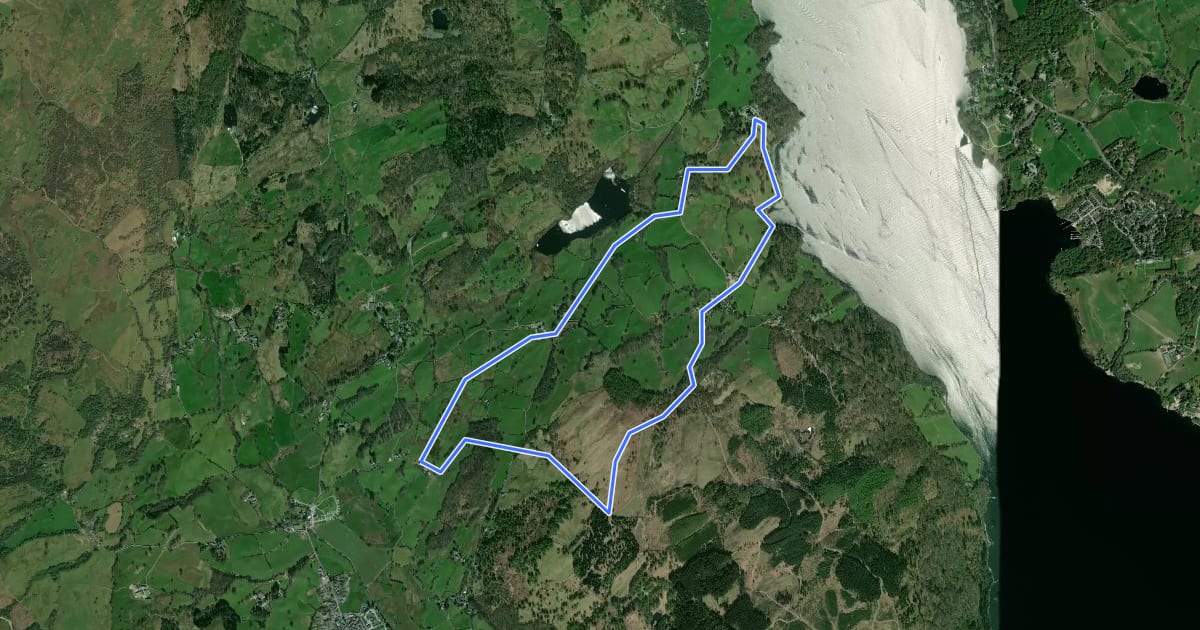Маршрут The Wray Castle to Latterbarrow Walk, Wray Castle на спутниковом снимке