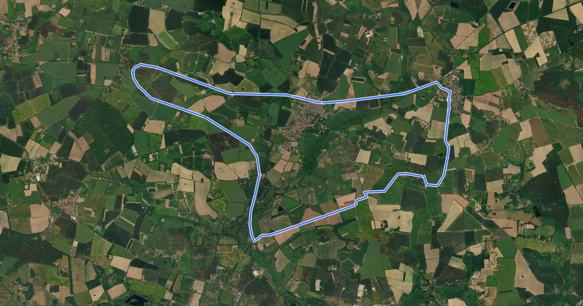 Маршрут Themelthorpe Cycle Loop на спутниковом снимке