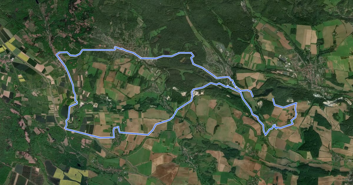 Маршрут Themenroute 3 на спутниковом снимке