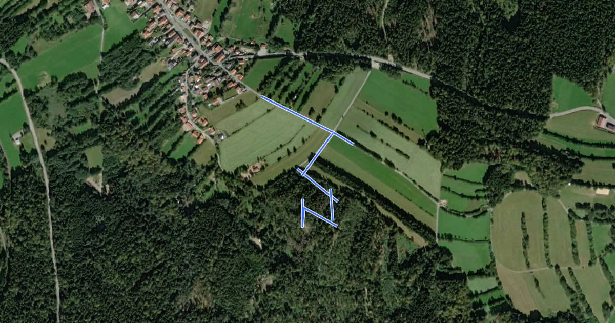Маршрут Themenwanderweg на спутниковом снимке