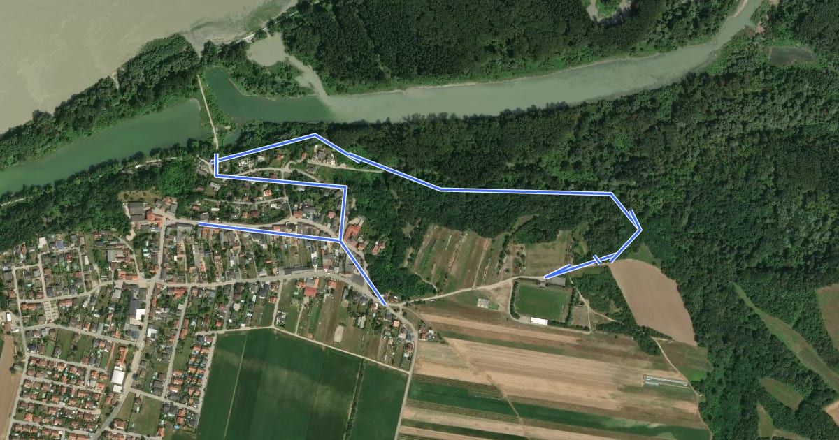 Маршрут Themenweg Haslau на спутниковом снимке