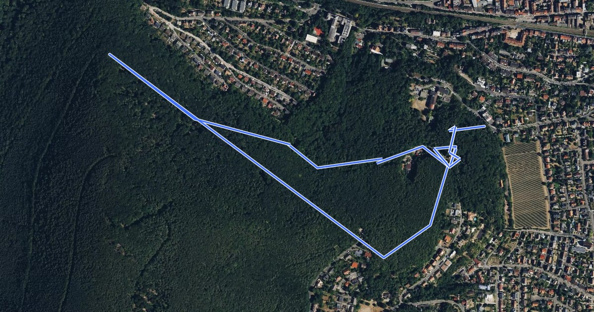 Маршрут Themenweg Kult(ur)wald на спутниковом снимке
