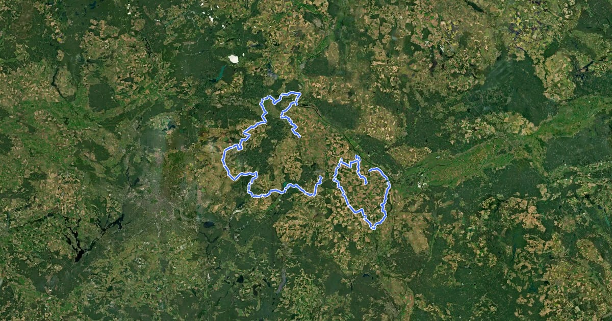 Маршрут Theodor-Fontane-Radweg на спутниковом снимке