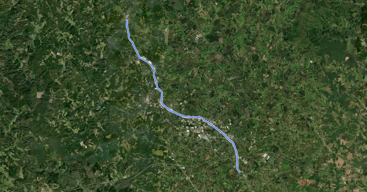 Маршрут Thermal Belt Rail Trail на спутниковом снимке