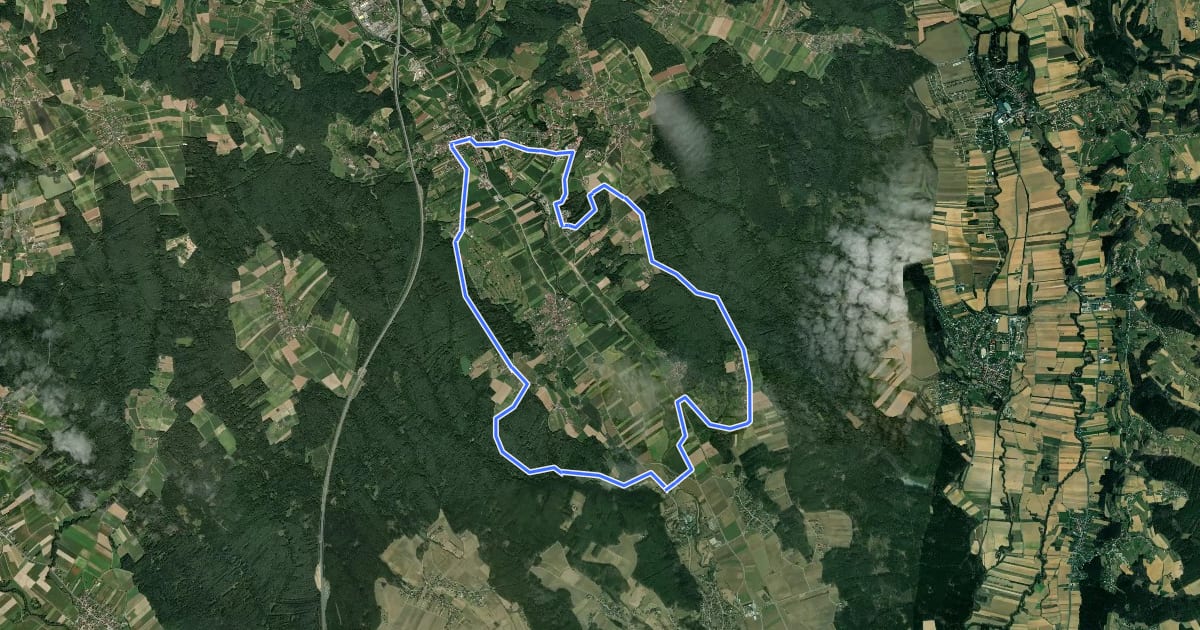 Маршрут Thermenrundwanderweg (W1) на спутниковом снимке