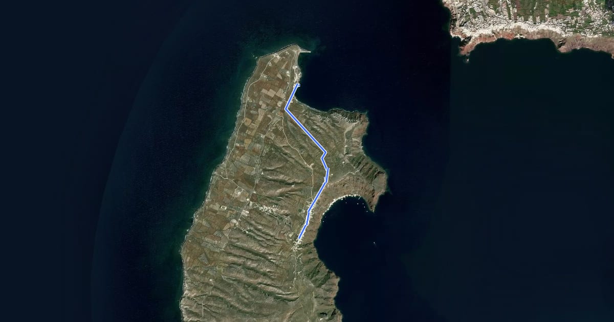 Маршрут Thirasia Trail 1 - Riva - Manolas (currently closed) на спутниковом снимке
