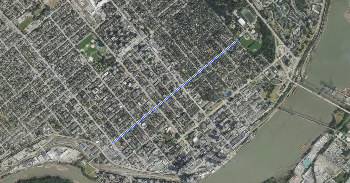 Маршрут Third Avenue Route на спутниковом снимке
