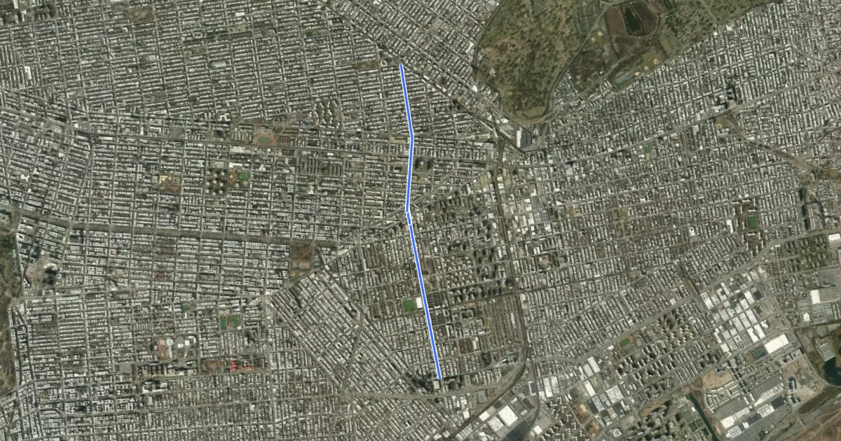 Маршрут Thomas S. Boyland Street на спутниковом снимке