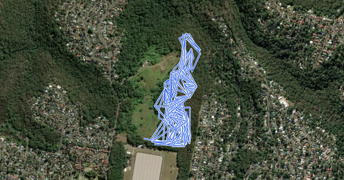 Маршрут Thornleigh MTB Routes на спутниковом снимке