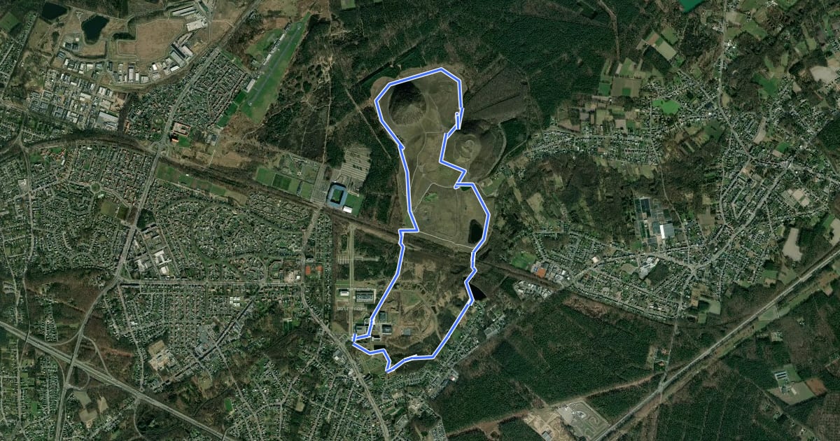 Маршрут Thorpark Blauwe ruit на спутниковом снимке