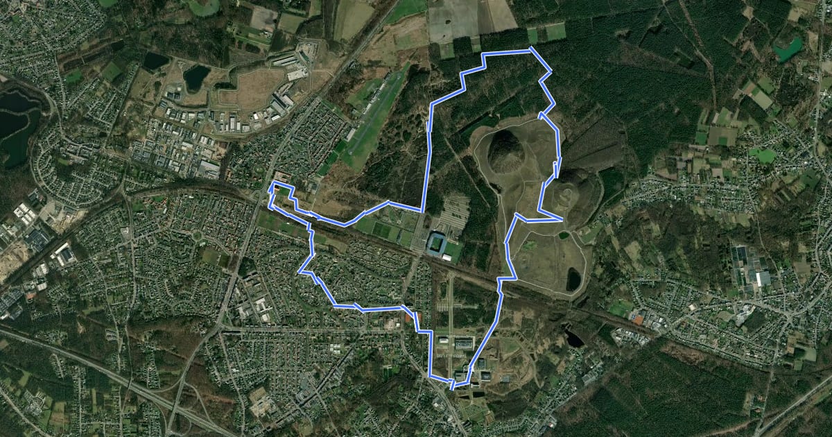 Маршрут Thorpark Erfgoedroute на спутниковом снимке