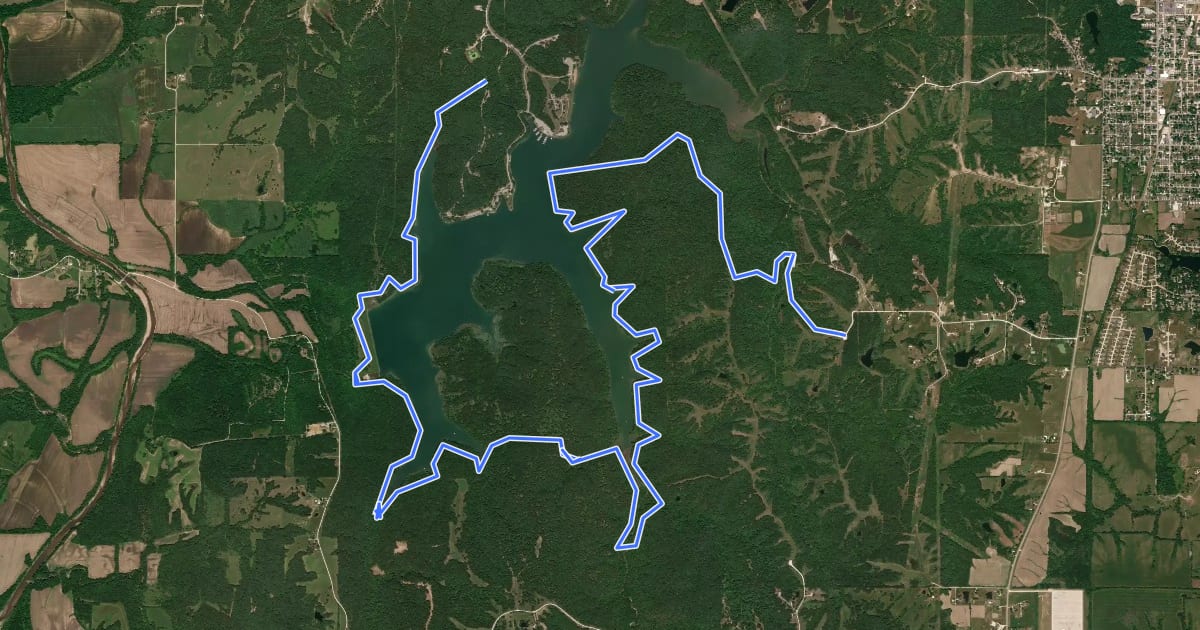 Маршрут Thousand Hills Trail - South Route на спутниковом снимке