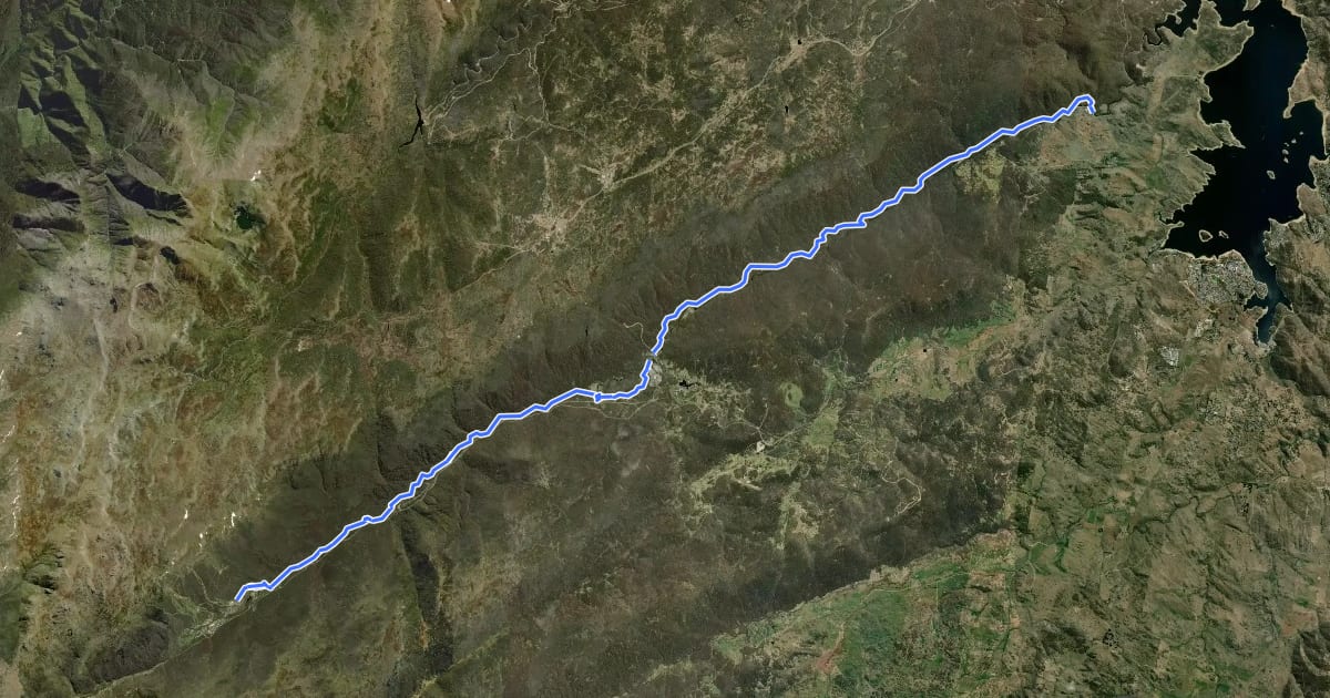 Маршрут Thredbo Valley Trail на спутниковом снимке
