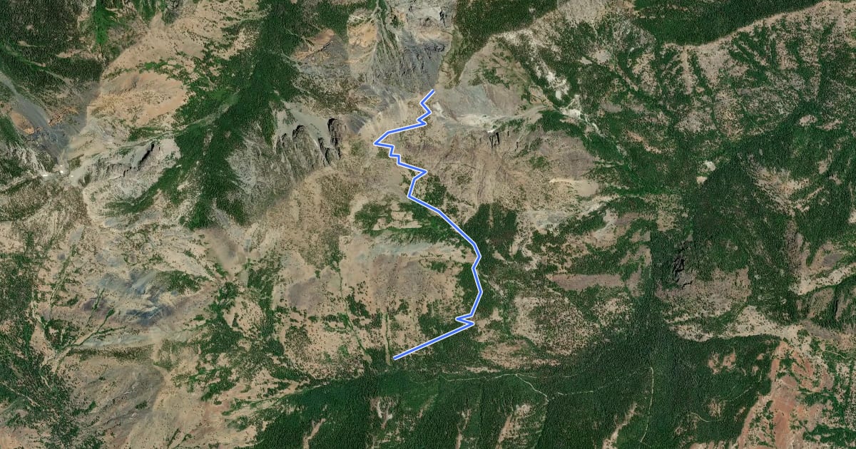 Маршрут Three Brothers Mountain Trail на спутниковом снимке