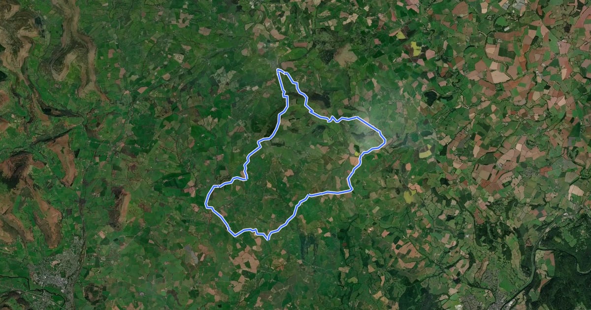 Маршрут Three Castles Walk (Monmouthshire) на спутниковом снимке