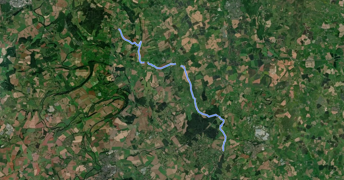 Маршрут Three Choirs Way (Kilcot to Woolhope) на спутниковом снимке