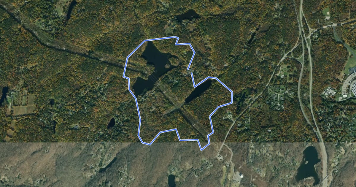 Маршрут Three Lakes Loop на спутниковом снимке