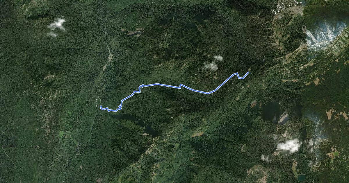 Маршрут Three Lakes Trail на спутниковом снимке