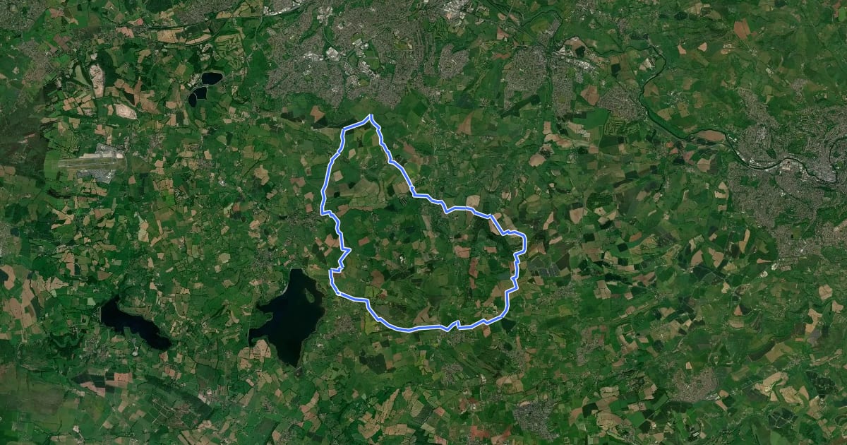 Маршрут Three Peaks Walk на спутниковом снимке