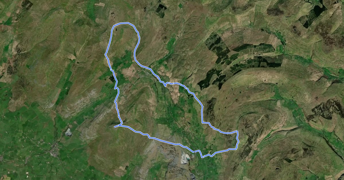 Маршрут Three Peaks Walk на спутниковом снимке